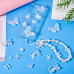 Cheriswelry DIY Bracelet Beads Pendants Kit - Mixed Transparent White Flower Butterfly Star Bowknot Loose Spacer Resin Beads - 30gs, 4-23.5mm, Clear AB Color - color: Clear AB