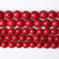 180PCS 4mm Natural Stone Beads Red Turquoise Gemstone Round Loose Beads for Jewelry Making 32" 2 Strand Crystal Energy Stone Healing Power DIY Bracelets - color: Red Turquoise Beads, size: 4mm(2 strands)
