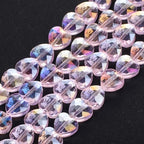 70pcs 8mm AB Pink Faceted Heart Beads for Jewelry Making Crystal Glass Beads for Bracelets Necklace Crafts, Friendship Bracelet Kit, Love Gifts - color: AB Pink