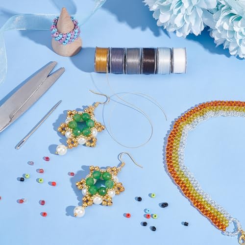 PH PandaHall 0.1mm Nylon String 100 Yards Beading Thread Nylon Seed Bead Thread Bracelet Beading String Sewing Strings for Leather Stitching Jewelry Bracelets Making, Goldenrod - color: Gold