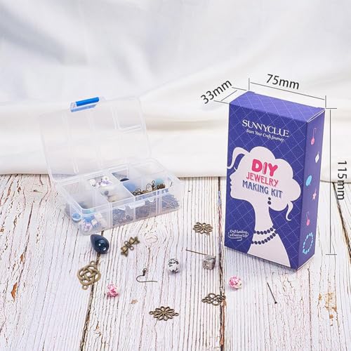 SUNNYCLUE 1 Box DIY 10 Pairs Porcelain Earring Making Starter Kit with Porcelain Beads, Spacer Bead, Earring Hooks Jewelry Arts Craft Supplies Findings for Beginners Women Gift, Instruction