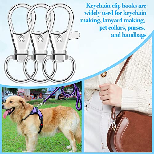 Anezus 100Pcs Key Chain Clip Hooks Swivel Lanyard Snap Hook Keychain Hooks for Lanyard Key Rings Crafting