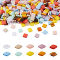 Pandahall 400pcs Acrylic Tila 2-Hole Seed Beads - Flat Square, 5x5mm Opaque Acrylic Spacer Loose Beads (10 Colors) for DIY Craft Multi-Strand Bracelet, Necklace, Earring Making - color: Mix 10 Colors, 400pcs