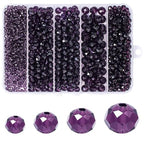 850Pcs 4/6/8/10mm Crystal Glass Beads for Jewelry Making Faceted Rondelle Flat Beads for Bracelets Necklace Earrings DIY Crafts(Purple Crystal Bead) - color: Purple