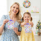 BeYumi Bunny Bracelet Craft Kit - 24Pcs Pack Christian Bunny and Cross Beads Bracelets with Jesus is Risen Gift Cards DIY Religious Faith Peeps Craft Kit Party School Classroom Fun Activities Kids - style: Easter Bunny