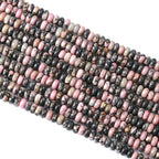 2x4MM 150PCS Black Rhodochrosite Rhodonite Tube Rondelle Abacus Disk Spacer Loose Beads for Jewelry Making - color: Black Rhodonite, size: 2x4mm abacus-shaped