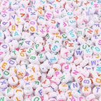 100pcs 7×4mm Black Round Acrylic Alphabet Letter Beads for Jewelry Making Bracelets Necklaces Key Chains Making(White and Colorful)