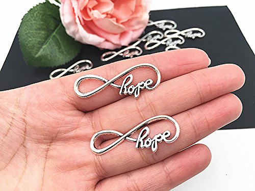 ALIMITOPIA 40pcs Infinity Hope Symbol Connectors Charms Pendants for DIY Necklace Bracelet Jewelry Making Accessories(Antique Silver) - color: Infinity Hope Symbol - Antique Silver
