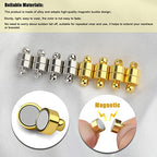 AIEX 12pcs Magnetic Bracelet Clasp, Locking Necklace Clasp with Round Buckle for Jewelry Making (Golden, Silver)