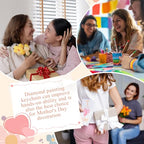 Huquary 24 Pcs Mother's Day Diamond Art Painting Keychains Kits 5D DIY Diamond Art Mother's Day Crafts Pendant Ornaments for Mom Grandma Flower Basket Mom and Child Charms for Birthday Decorations - style: Mom