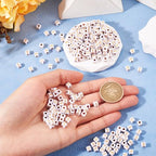 FASHEWELRY 500Pcs White Golden Letter Beads 4.5mm Square Alphabet Beads Acrylic Cube Letter S Beads for Friendship Bracelet Necklace Keychains Jewelry Making - color: Letter S