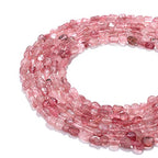 BEADIA Irregular Natural Strawberry Crystal Stone Loose Semi Gemstone Beads for Jewelry Making 5-8mm 38cm - color: Strawberry Crystal, size: 5-8mm 38cm