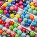 20mm Acrylic Beads 100pcs Ab Color Bead Chunky Bubblegum Beads for DIY Jewelry Making (Pink&Blue&Purple&Brown&Green) - color: pink&blue&purple&brown&green
