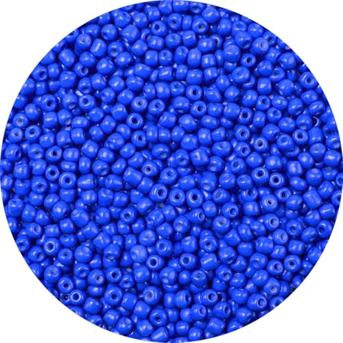 2000pcs Blue Glass Seed Beads, Colorful Tiny 4mm Beads for Jewelry Making, Beading Supplies. - color: Blue