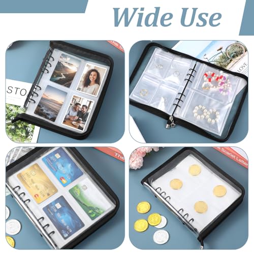 Jewelry Storage Book Set Transparent Travel Jewelry Organizer with Anti-Oxidation Pocket Traveling Necklace Earring Organizer for Ring, Bracelets, Postcard(120 Grids +75 Thicken PVC Zipper Bags)