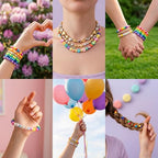 Jewelry Making Bead Kit, 6000 PCS Polymer Clay & Pony Beads, 24 Colors, 4 Letter Bead Styles, More Charms, Organizer Box, Bracelet Kit, Gift for Friends