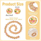 Cheriswelry 40Pcs/Strand Gold Sand Lampwork Beads Handmade Glass Round with Flower Loose Beads 10mm for Rosary Making Necklace Earring Jewelry Supplies(Gold) - color: Gold