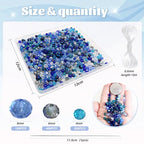 TOAOB 1000pcs Briolette Crystals Glass Beads 4mm 6mm 8mm Rondelle Faceted Spacer Beads Blue Loose Beads for Bracelets Necklace Earrings Jewelry Making - color: Blue