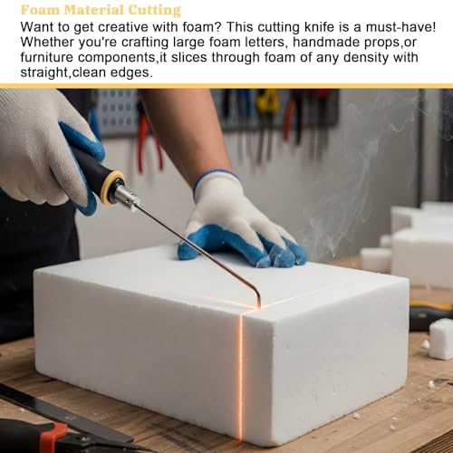 Konohan 2 Pcs Hot Wire Electric Foam Cutting Pen, Foam Cutter Kit | Higher Temperature | 2 Needle | Heat-Insulated Handle | Metal Stand | Cleaning Brush | Marker Pen | Heat Carving Tool for EVA Board