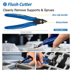 Deburring Tool 3D Printing, 3D Printer Deburring Tool with 4 Blades for Metal, Plastic, Resin/PLA – Includes Flush Cutter, Sanding Sponge, Sand Paper, Tweezers, Cleaning Brushes & Diamond Files