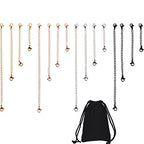 16 Pieces Necklace Extenders Black Jewelry Chain Extension Set for DIY Bracelet Making Stainless Steel 4 Colors 4 Sizes