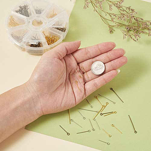 Craftdady 650pcs Mixed Color Open Eye Pins 16-30mm Iron Head Pins for Jewelry Making, Hole: 2mm - color: Mixed Colors, Open Eye Pins
