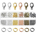 BOYIVI 6 Colors 1020PCS Jewelry Making Accessories Set with 120PCS Lobster Claw Clasp & 900PCS Open Jump Rings for DIY Bracelet Necklaces