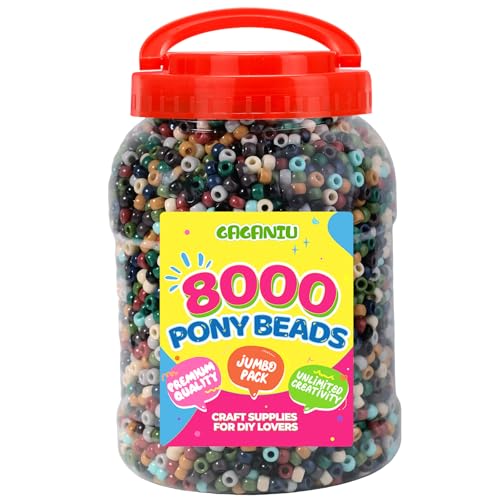 8000+ pcs Pony Beads for Bracelet Multi-Colored Making Beads Bulk for Hair Braiding DIY Crafts Kandi Jewelry Key Chains and Ornaments Decorations,10 Assorted Colors,Boxed (Earth Tone, 6 * 9) - color: Earth Tone, size: X-Large