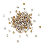Fashewelry 2mm Pointed Back Clear Glass Rhinestone 1440Pcs Faceted Diamond Loose Stone with Golden Back Mini Crystal Diamante Gems for Nail Art Craft Replacing Jewelry - color: Clear, Golden Back, size: 2mm-glass