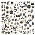 30pcs Mixed Enamel Charms Pendants for Jewelry Making Bulk lot Necklace Earrings Bracelet Craft Findings - color: Black
