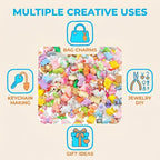 Keychain Charms Bulk 30pcs mixed Cute 3D Charms for Keychain Making for Bracelet Earring Jewelry Making DIY Crafts Includes Animal Food Fruit Flower Designs - color: Animal Mix