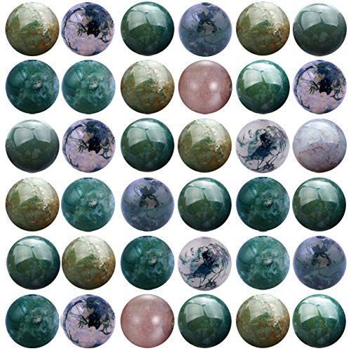 Natural Stone Beads 100pcs 10mm India Agate Round Genuine Real Stone Beading Loose Gemstone Hole Size 1mm DIY Smooth Beads for Bracelet Necklace Earrings Jewelry Making (India Agate, 10mm) - color: India Agate Green, size: 10mm