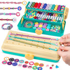 TingingYuli Friendship Bracelet Making Kit for Girls 8-12, DIY String Bracelet Maker with 3-Layer Storage Box, Arts and Crafts for Kids Ages 6-12, Easter Christmas Birthday Gift Set - color: Yellow/Blue