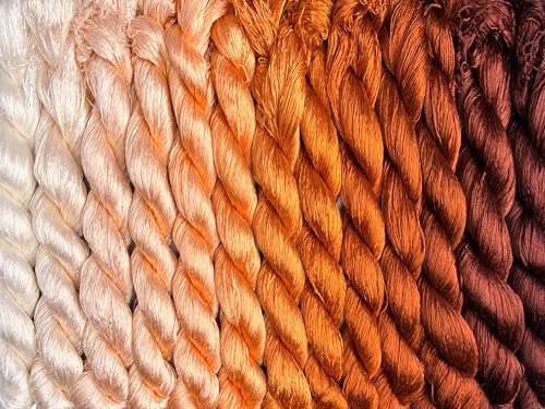 100% Nature Mulberry Handmade Embroidery Silk Thread Woven Jewelry Accessory Artificial Flowers Cross Stitch Floss DIY Sewing Kits 13 Gradient Colors 110m Each (30) - color: 30