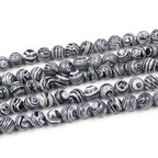 MJDCB Synthesis Colour Malachite Beads Beautiful Fashion Round Stone Beads for DIY Jewelry Making 15" (4mm, Black - White) - color: Black And White Malachite, size: 4mm