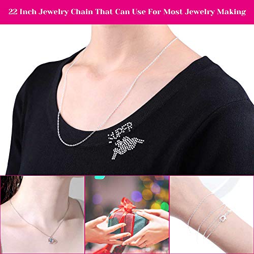 Necklace Chain for Jewelry Making, Selizo 30 Pack Chains Necklace Bulk Silver Plated Necklace Chains for Necklace Jewelry Making, 1.2 mm (22 Inches) - size: 22 Inches