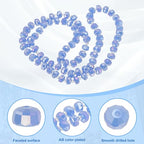 PATIKIL 75 Pcs 8mm OD 5mm Thick Crystal Glass Beads, Rondelle Crystal Beads Faceted Cut Gemstone Strand with Spacer Beads for Craft, Bracelet, Necklace, Medium Blue Jade - color: Medium Blue Jade