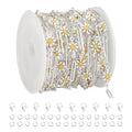 YOUBEIYEE 16.4 Feet Silver Plated Brass Chain for Jewelry Making Silver Paperclip Chain Enamel Daisy Flower Chains Bulk with Jump Rings Lobster Clasps - color: Daisy