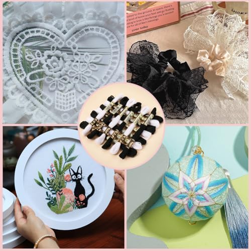 12 Skeins 105 Yards Black White Embroidery Floss Thread Bulk 6 Ply Cross Stitch Floss Variegated Friendship Bracelet String Threads for Jewelry Making Bracelet Knitting Stitch Craft Supply - color: Black,white