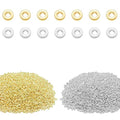 2000pcs 4mm Flat Round Disc Spacer Beads CCB Spacer Beads for Bracelet Necklace Jewelry DIY Crafts Making (Silver and Gold)