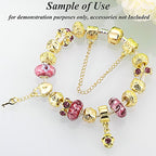 RUBYCA 5pcs 7.5" Silver Gold Color Clasp European Snake Chain Charm Bracelet fit Charm Beads DIY - color: Gold Clasp on Silver Snake Chain, size: 19 CM