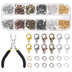 Tanstic 241Pcs 6 Colors Lobster Claw Clasps and Open Jump Rings Kit, 12mm Lobster Clasps, 5mm Jump Rings with Needle Nose Pliers for DIY Bracelet Necklace Jewelry Making - color: 6 Colors Jewelry Clasps + Jump Ring