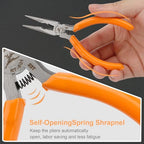 Rongon Small Needle Nose Pliers, 5” Long Nose Plier for Wire Bending, 2 Pack High Carbon Steel Serrated Jaw Pliers for Electronics & Jewelry, Stainless Steel Craft Tools with Non-Slip Grips(2Pcs) - size: 2Pcs