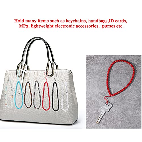 Semi-Precious Gem Stones Beaded Phone Charm Cell Phone Lanyard Wrist Strap Handmade Natural Gemstone Phone Chain string - color: Red Turquoise