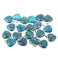 LE SKY 20 Pcs natural stone pendants heart shape healing stone charms for jewelry making - color: crazy agate
