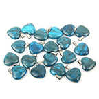 LE SKY 20 Pcs natural stone pendants heart shape healing stone charms for jewelry making - color: crazy agate