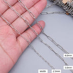 THREENEST 16.4-Feet Width 2.5mm Stainless Steel Paperclip Chains, Soldered Cable Long Craft Chain for Necklace Bracelet Earring Jewelry Making (2200-5M) - color: Stainless Steel, size: Width 2.5mm-16.4 Feet