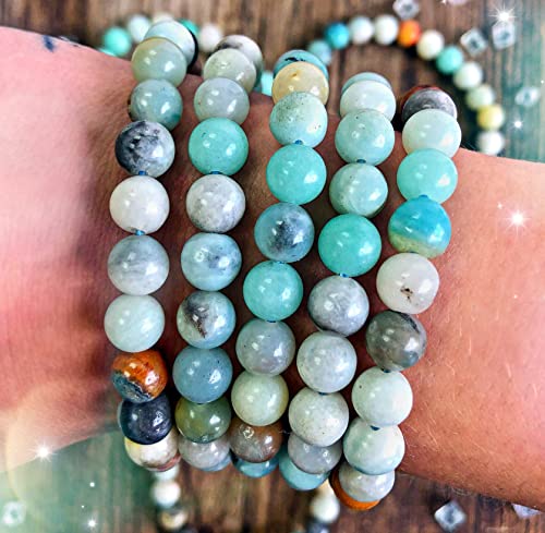 Zenkeeper 116-120 Pcs Amazonite Beads for Bracelet Jewelry Making 6 MM Natural Loose Amazonite Beads Gemstone Beads Round - color: Amazonite, size: 6MM, 116-120pcs