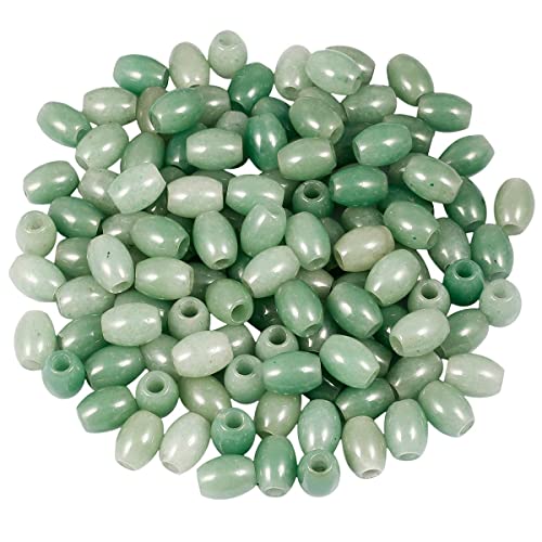 SUNYIK Green Aventurine Large Hole (5mm) Barrel Rondelle Loose Charms European Bead fits Bracelet,Jewelry Makings Pack of 20 - color: Green-Green Aventurine, size: 16x5mm