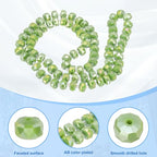 PATIKIL 75 Pcs 8mm OD 5mm Thick Crystal Glass Beads, Rondelle Crystal Beads Faceted Cut Gemstone Strand with Spacer Beads for Craft, Bracelet, Necklace, Lemon Green Porcelain - color: Lemon Green Porcelain